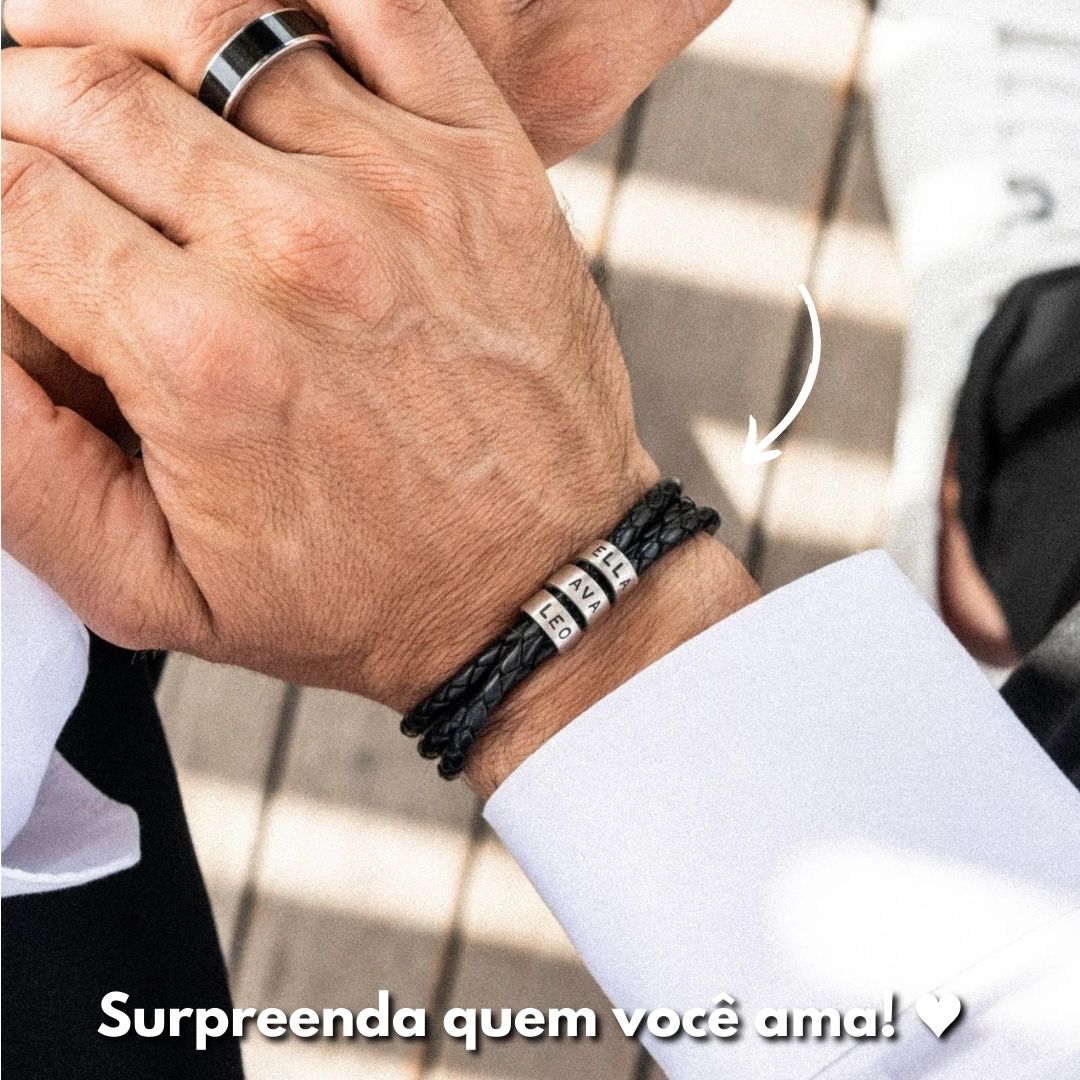 Pulseira Masculina Personalizável | Gravação a Laser - Oferta Especial Liquida Janeiro 🔥
