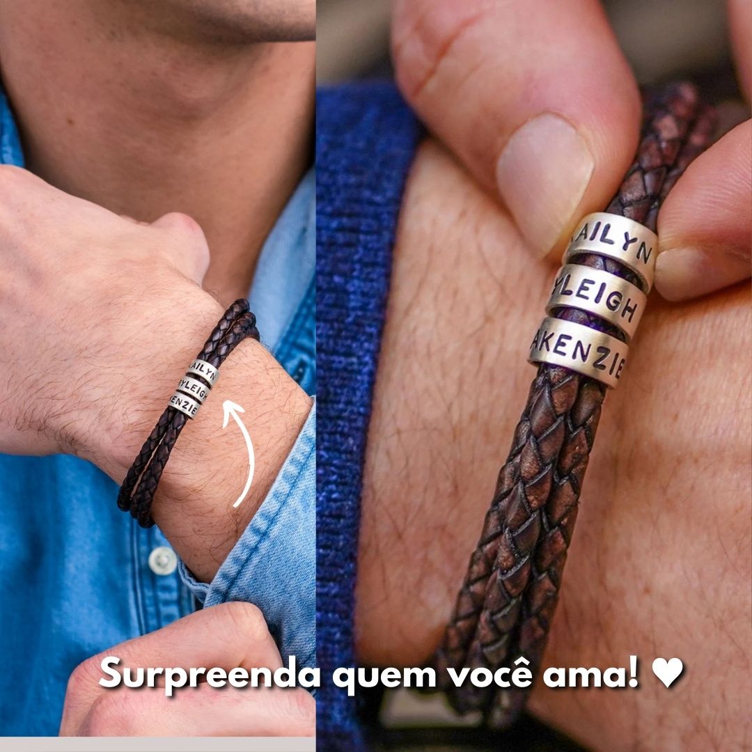 Pulseira Masculina Personalizável | Gravação a Laser - Oferta Especial Liquida Janeiro 🔥