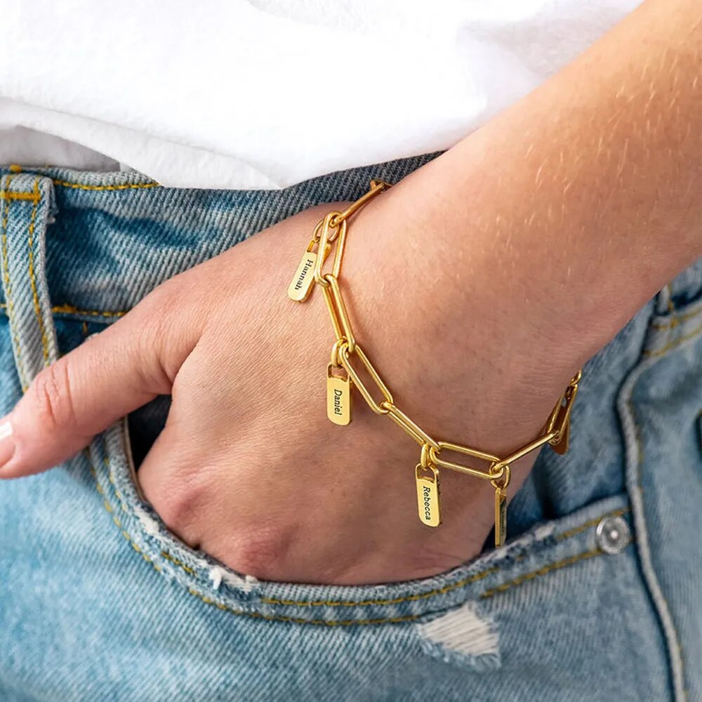 Pulseira Elegance Personalizada - Grave os Nomes Da Sua Família | Oferta Especial