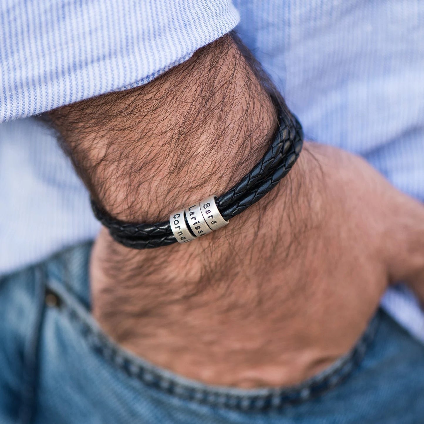 Pulseira Masculina Personalizável | Gravação a Laser - Oferta Especial Liquida Janeiro 🔥