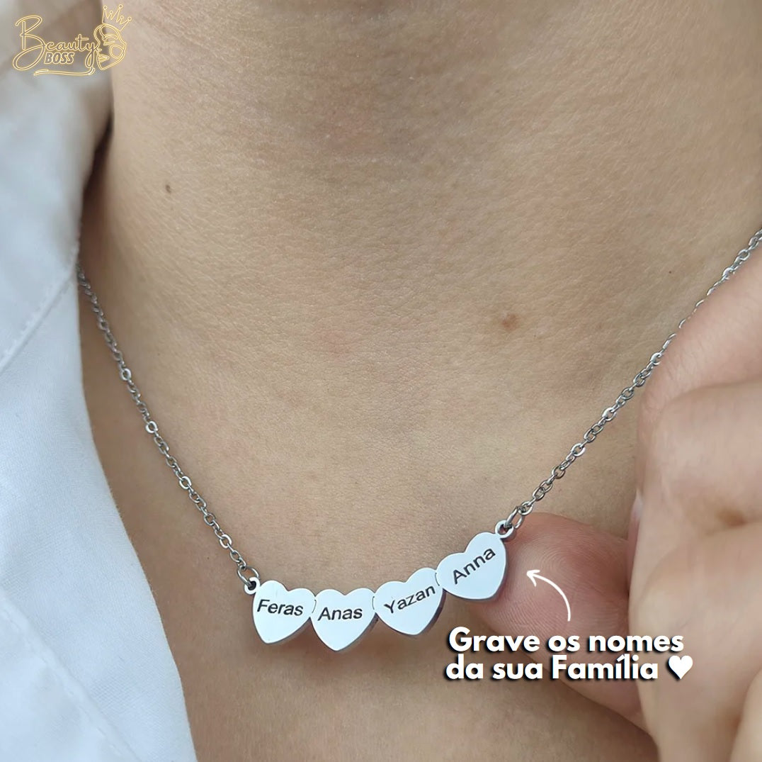 Colar Meus Corações Personalizável - Gravação a Laser - Oferta Especial Dia Das Mães! ♥