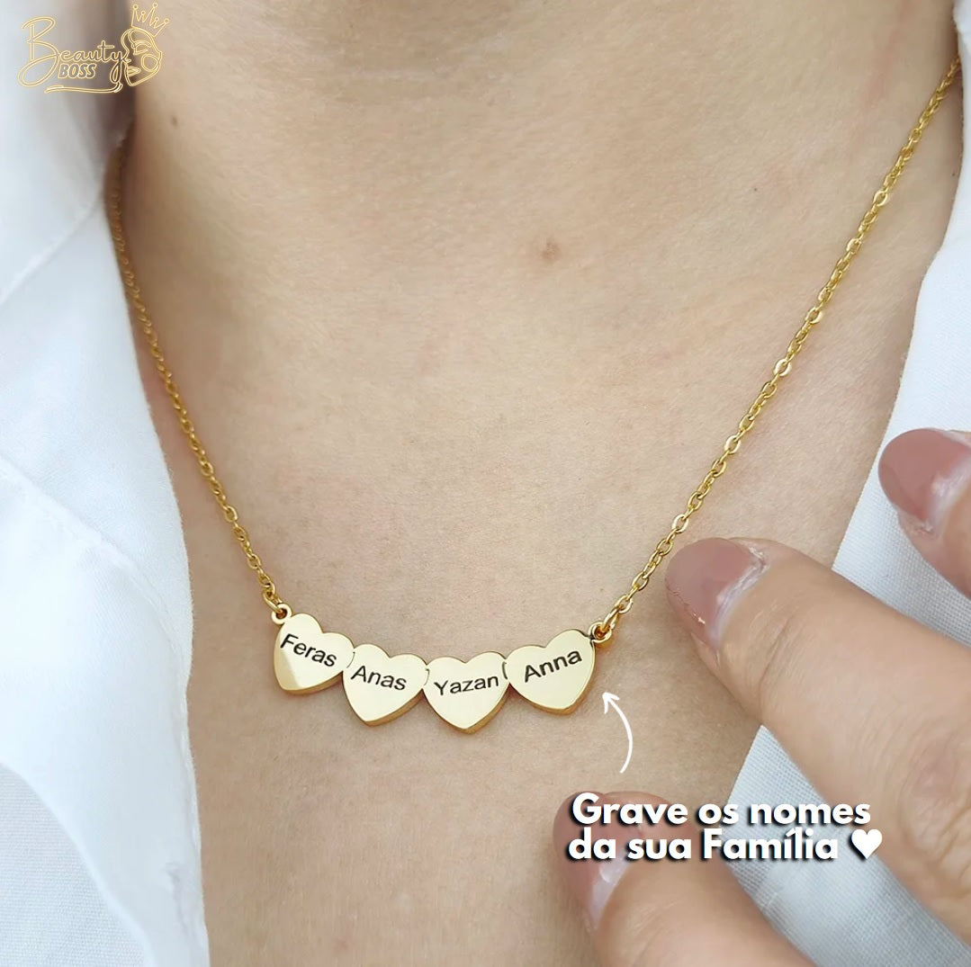 Colar Meus Corações Personalizável - Gravação a Laser - Oferta Especial Dia Das Mães! ♥