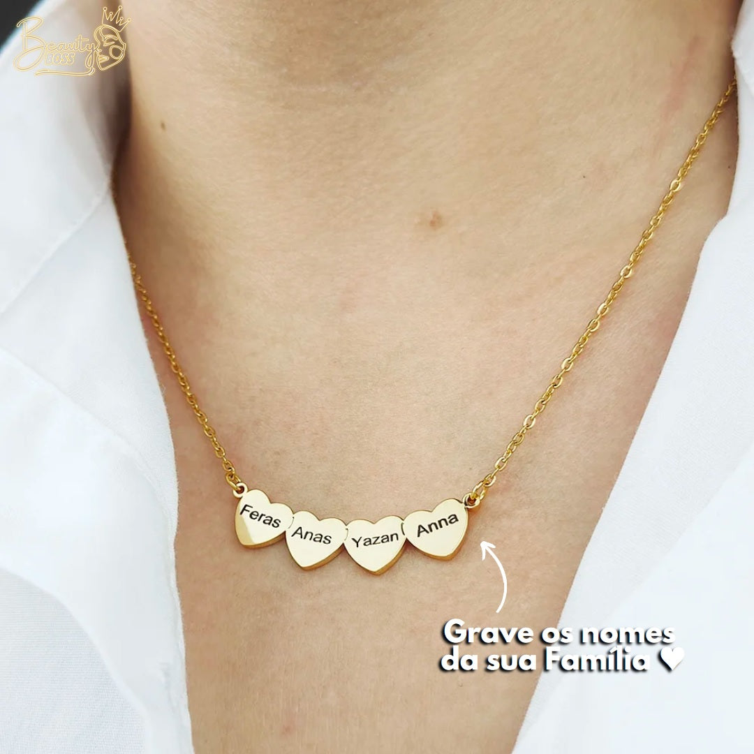 Colar Meus Corações Personalizável - Gravação a Laser - Oferta Especial Dia Das Mães! ♥