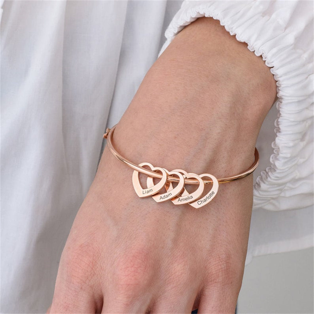Pulseira Meus Corações Personalizável - Minha Família | Gravação a Laser - Oferta Especial Dia Das Mães 🔥
