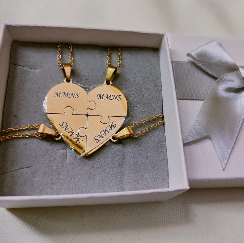 Colar Minhas Metades Personalizável - Aço Inoxidável - Gravação a Laser - Até 50% Off - Oferta Especial Esquenta Black Friday! 🔥