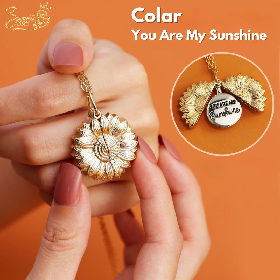 Colar Girassol - You Are My Sunshine - Você é meu Raio de Sol | Oferta Especial Setembro Amarelo 💛 50% Off + Frete Grátis!