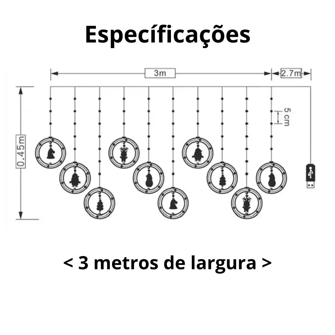 LED Natal Mágico - Kit Decorativo com 10 peças + 3 Metros LED | Válido até a Black Friday + Frete Grátis!