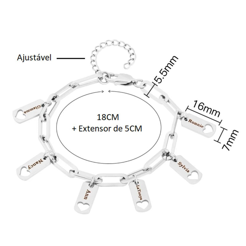 Pulseira Minhas Paixões | Personalizável - Gravação a Laser | Oferta De Lançamento 🔥