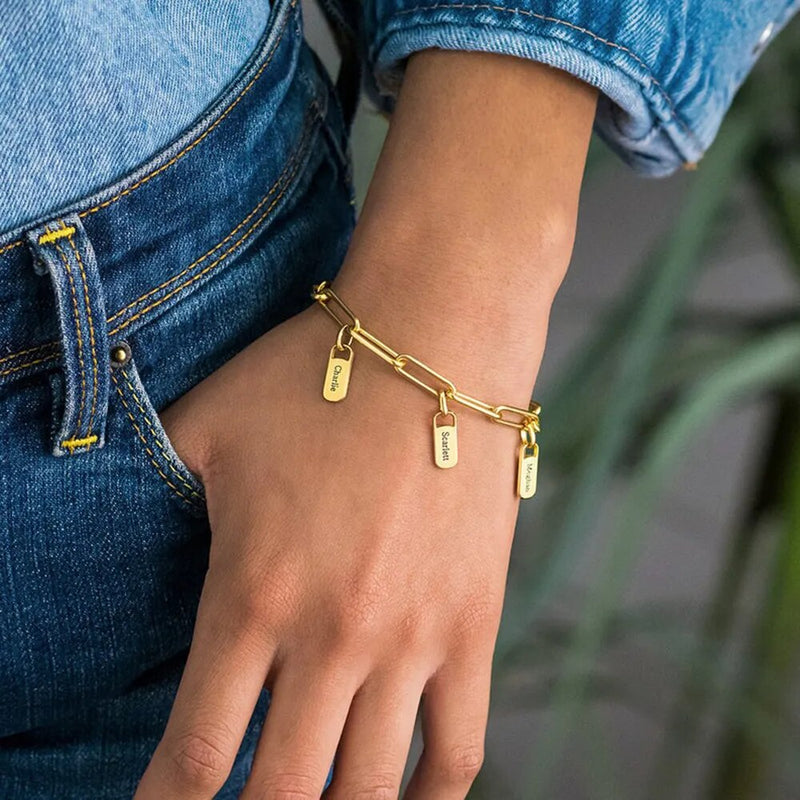 Pulseira Elegance Personalizada - Grave os Nomes Da Sua Família | Oferta Especial