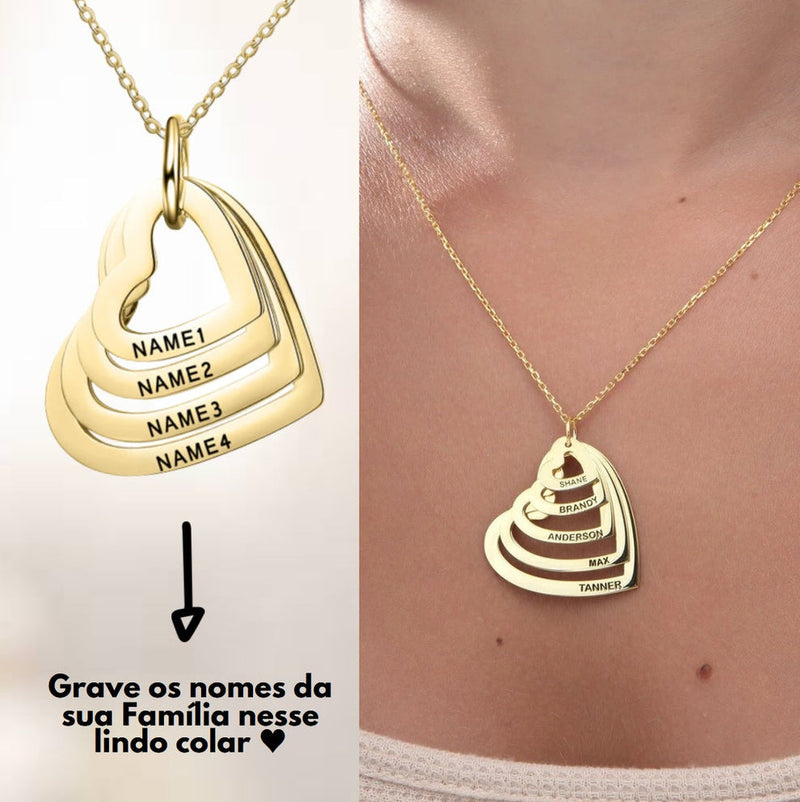 Colar Meus Corações Personalizável - Gravação a Laser - Oferta Especial! ♥