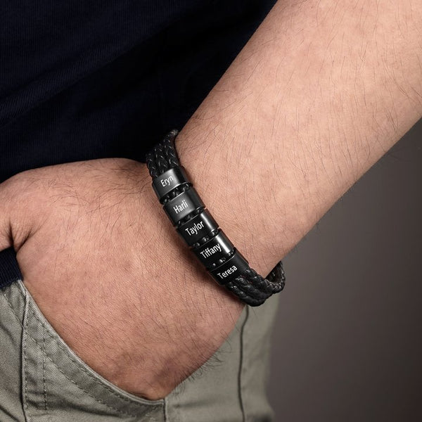 Pulseira Personalizada | Couro + Aço Inoxidável | Oferta Especial