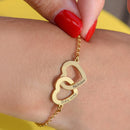 Pulseira Corações Entrelaçados Personalizável - Gravação a Laser | Oferta Especial Dia Dos Namorados! ♥