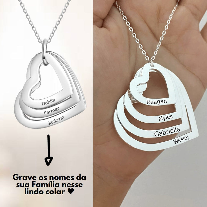 Colar Meus Corações Personalizável - Gravação a Laser - Oferta Especial! ♥
