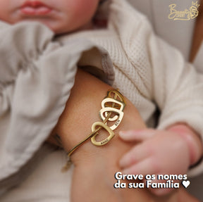 Pulseira Meus Corações Personalizável AJUSTÁVEL - Gravação a Laser | 50% OFF + Frete Grátis somente hoje!