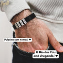 Pulseira Personalizada - Couro + Aço Inox - Gravação a laser - Oferta especial 50% off + Frete Grátis somente hoje!