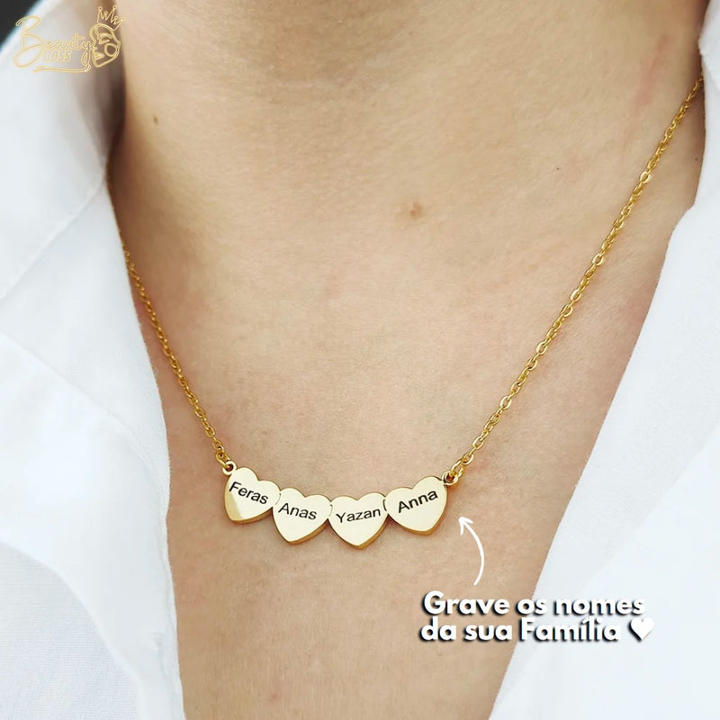 Colar Meus Corações Personalizável - Gravação a Laser - Oferta Especial! ♥