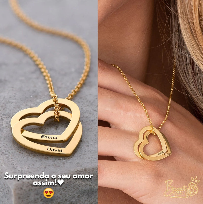 Colar Corações Personalizável - Gravação a Laser | Oferta Especial Dia Dos Namorados! ♥