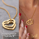 Colar Corações Personalizável - Gravação a Laser - Banhado a ouro