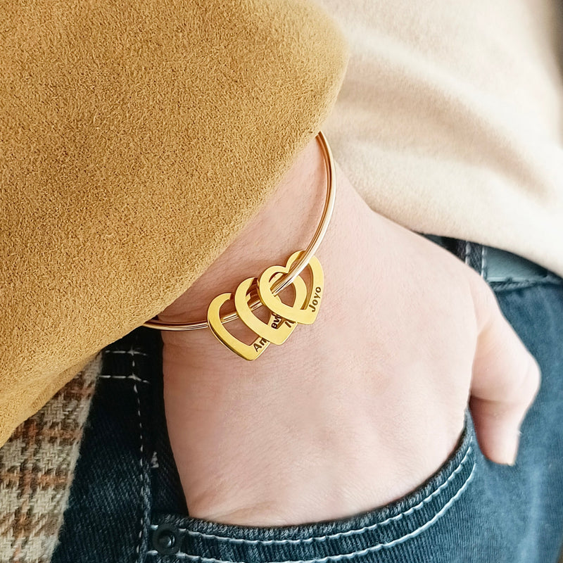 Pulseira Meus Corações - Personalizável | Gravação a Laser - Grave os Nomes da sua Família! ♥