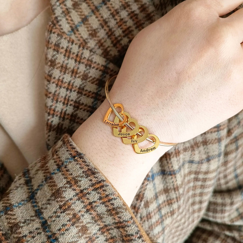 Pulseira Meus Corações - Personalizável | Gravação a Laser - Grave os Nomes da sua Família! ♥